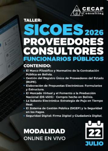 TALLER: SICOES (EXPERTO EN CONTRATACIONES ESTATALES